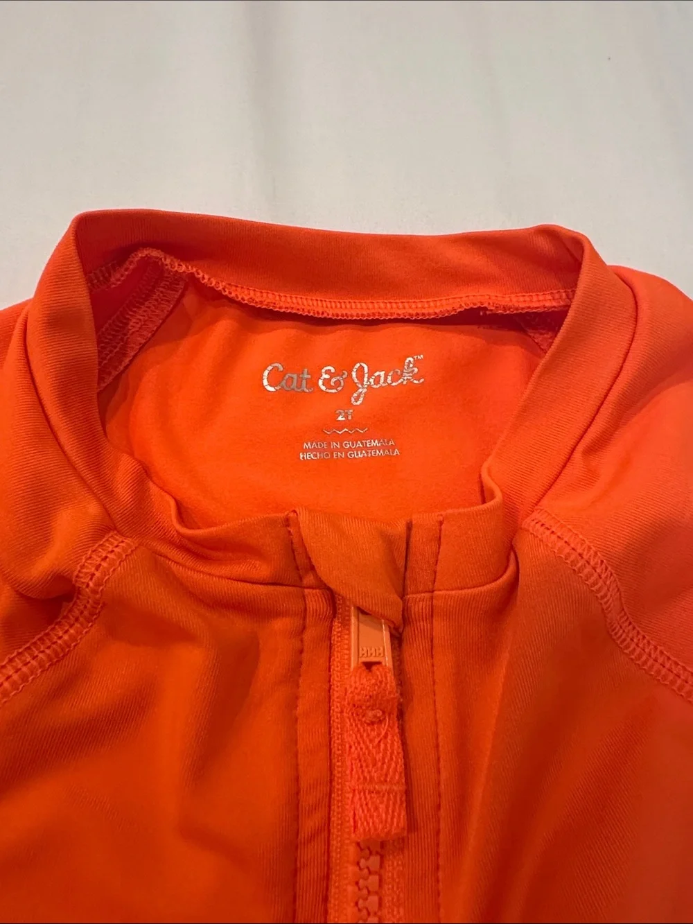 Cat & Jack Orange Zip-Up Kids Rashguard